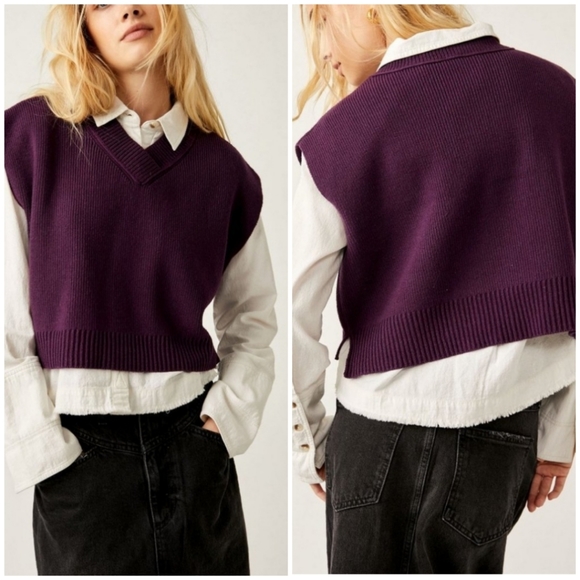 Free People Easy Street Vest/Potenet Purple - Picture 1 of 16
